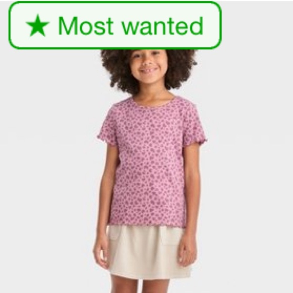 Cat & Jack Ribbed Tee Purple size 8